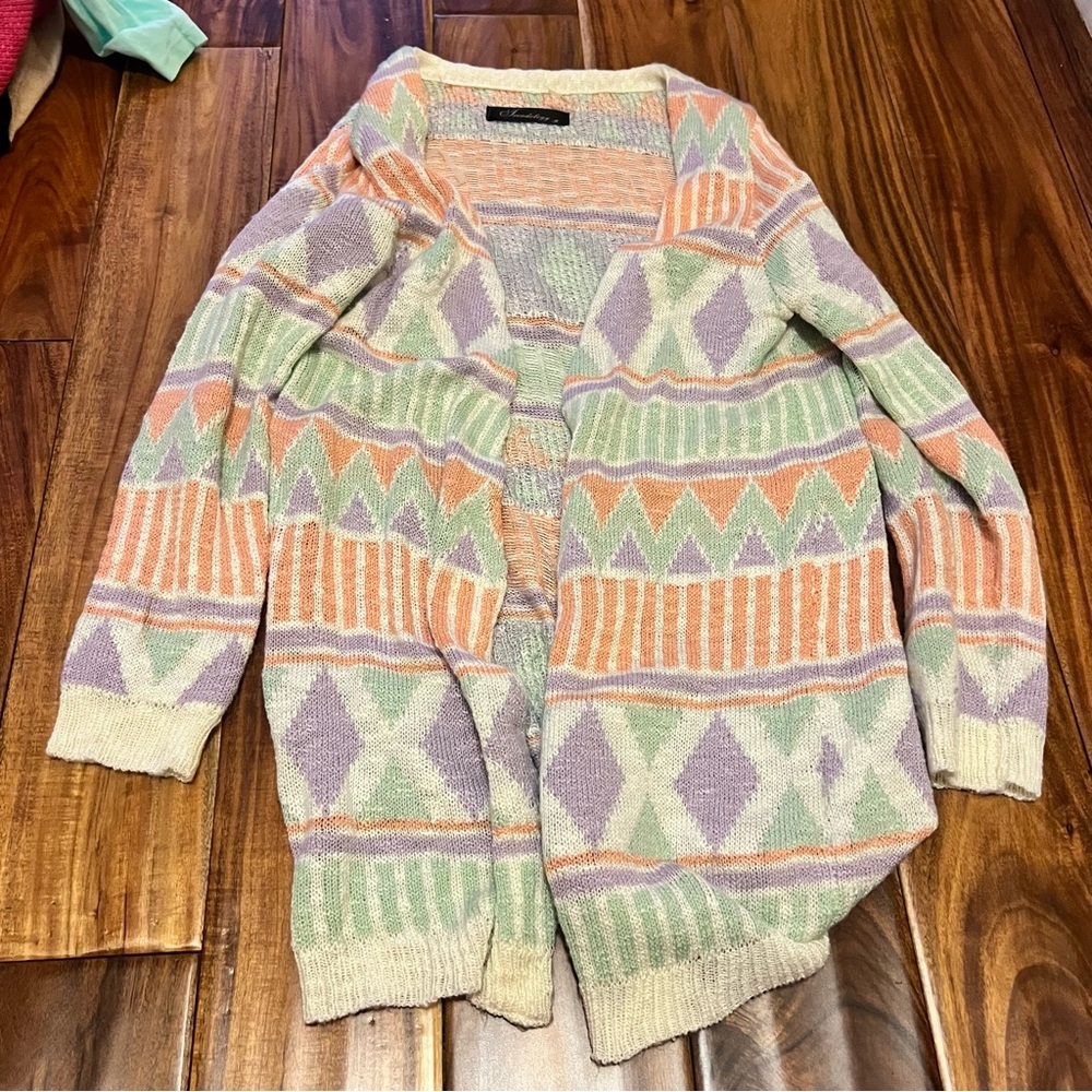 Women’s trendology pastel open from cardigan sweater. Size medium